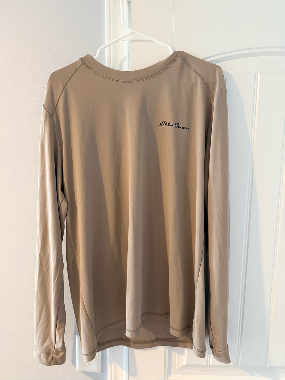 Eddie Bauer Men’s SPF Long Sleeve Crew Neck Shirt - Taupe